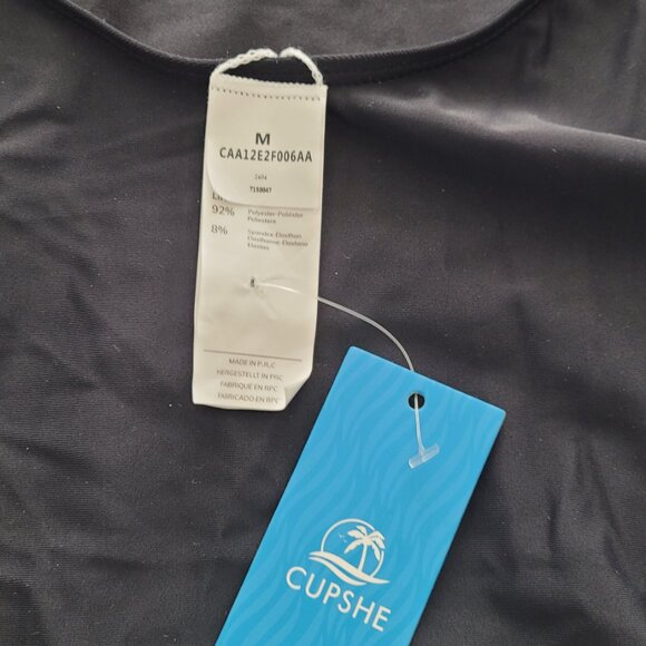 Black one piece front plunge swimsuit - Picture 2 of 9